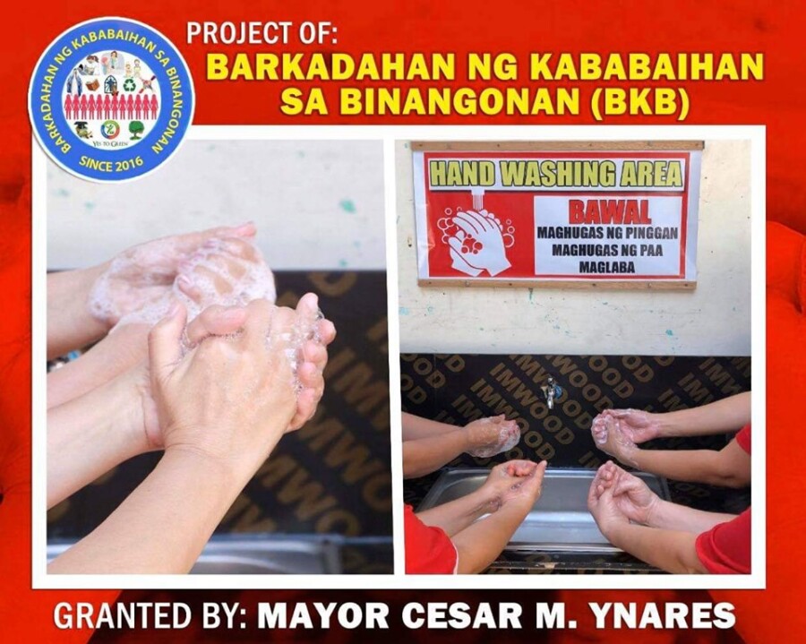 Hand-washing facilities all over Binangonan
